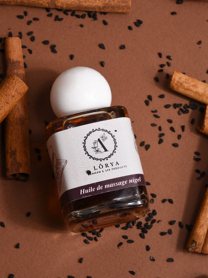 Détente et bien-être avec notre Huile de Massage au Nigelle ! ✨